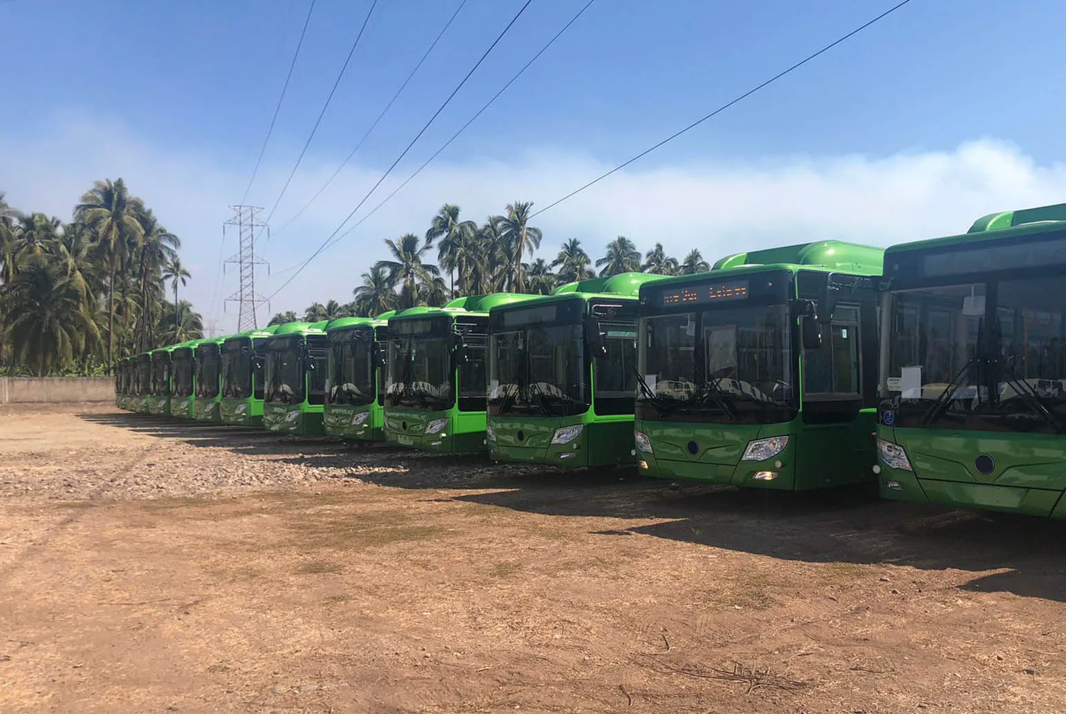 Camiones de transporte público.